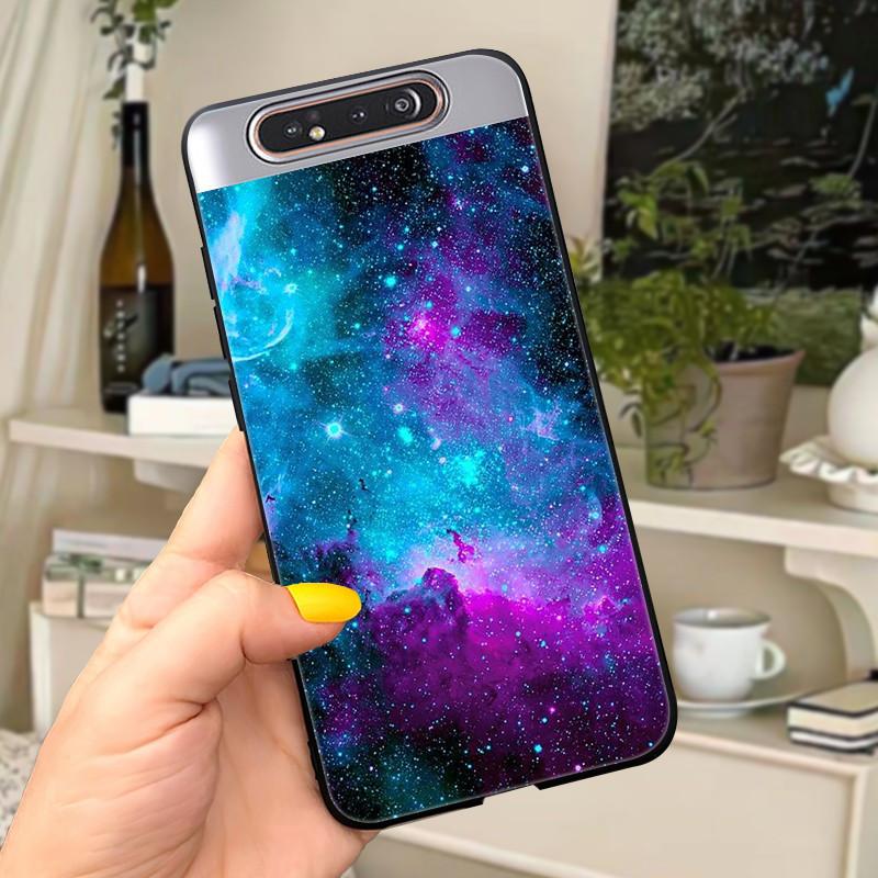 Case For Samsung A80 Case Soft Silicone Cartoon Back Cover For Samsung Galaxy A80 GalaxyA80 A 80 A805 Fundas shell Black coque