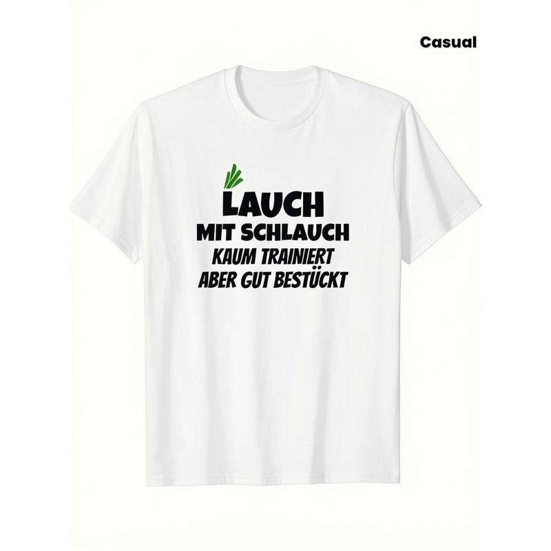 Humorous German Gym Quote T-Shirt - Leek with Hose & Training Together But Good Best - Leek & Weightlifting Design - Year-Round Casual & Exercise