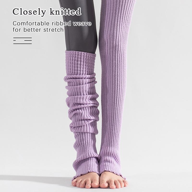 Scaldamuscoli Lunghi da Donna per Yoga, Calze Protettive a Tubo Lungo, Coprigambe, Calze Lunghe Fino al Ginocchio per Stretching del Piede