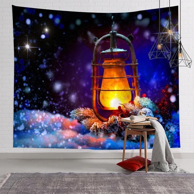 Tapiserie cu Model Desene Animate Moș Crăciun Decor de Perete pentru Casă, Dormitor, Living, Tapiserie cu Tematică de Crăciun