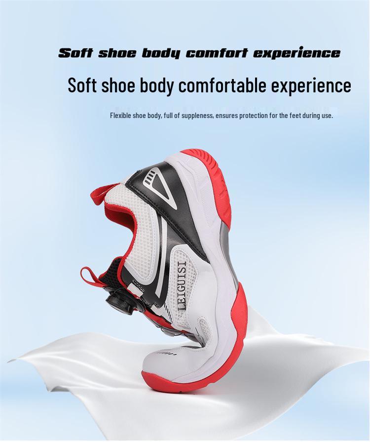 Plus Size 46 Breathable Rotating Buckle Badminton & Tennis Sneakers (No Laces)
