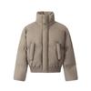 American Vintage Winter PU Puffer Jacket Loose Fit Stand Collar Thick Couples Men Women