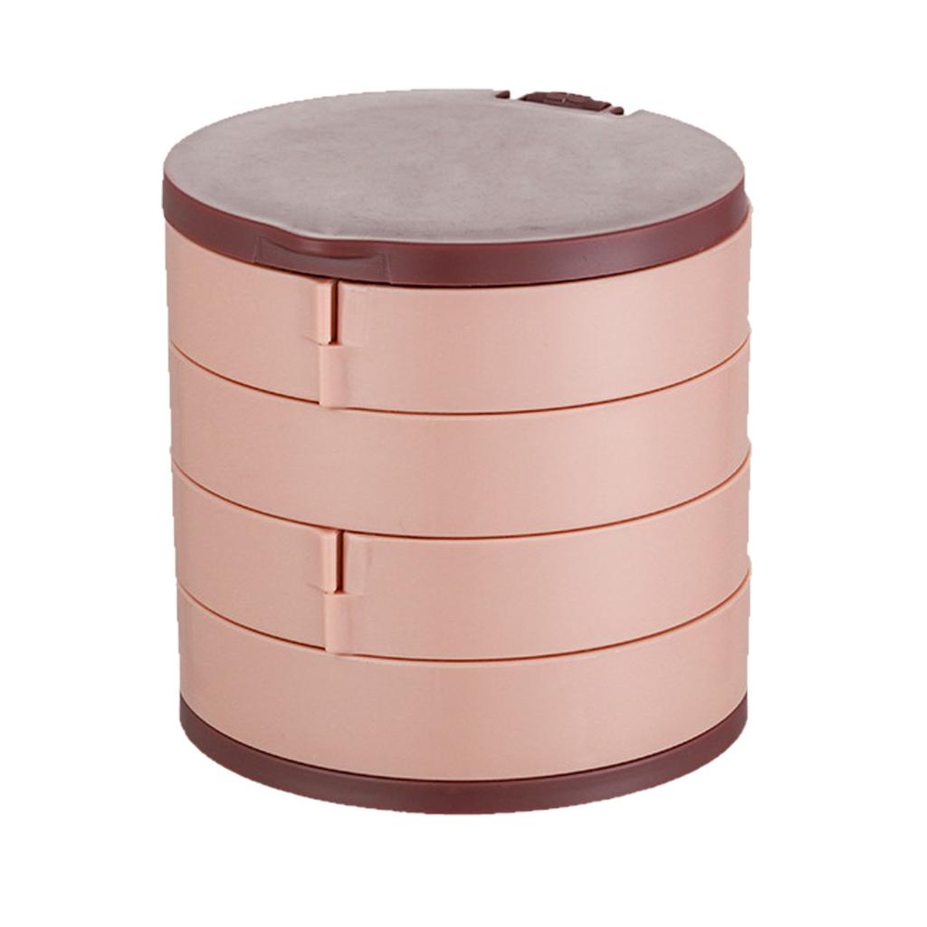 Rotating Jewelry Storage Box Multi Layer Earring Necklace Organizer Dustproof Small Jewelry Holder