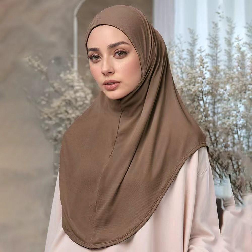 Atmungsaktiver Eid al-Fitr Langer Turban Verstellbarer Hijab Kopfwickel Elegantes Arabisches Damen Kopftuch Täglich