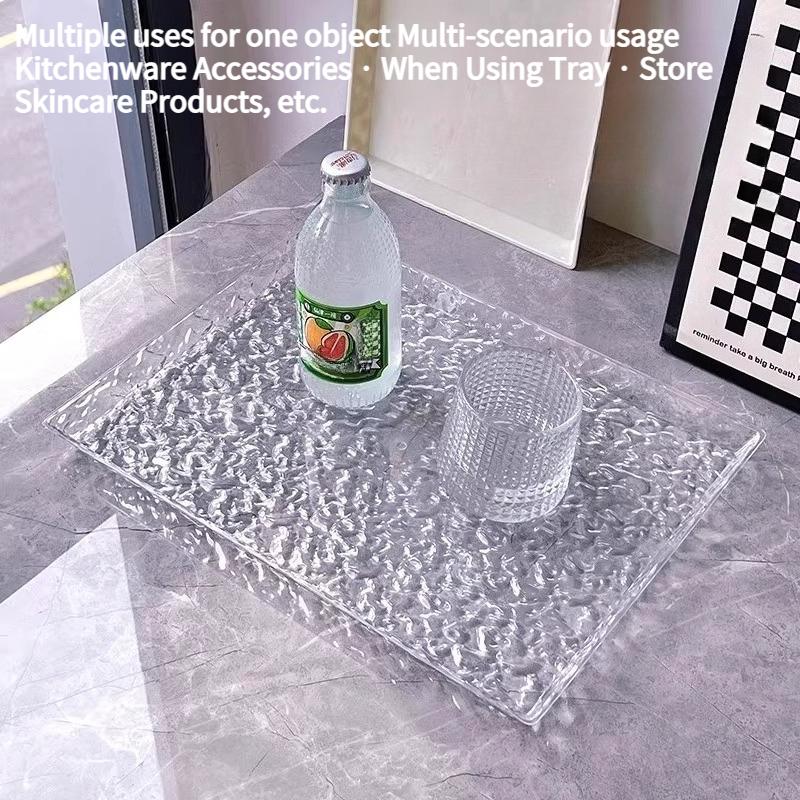 1PC tray rectangular living room household light luxury high-grade acrylic new tea tray water cup tea set fruit tray
