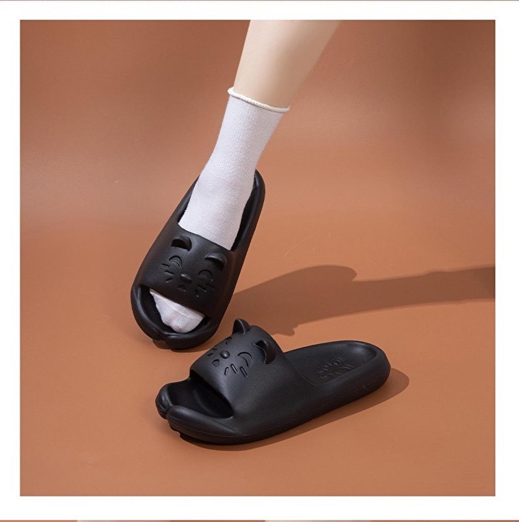 Pupule Holomua Cat Room Platform Sandals for and Bath Japanese Shoe Women's Slippers, Shoes, Balcony, Toilet, Shower, (Black, Sizes, Adult, Alphabet,