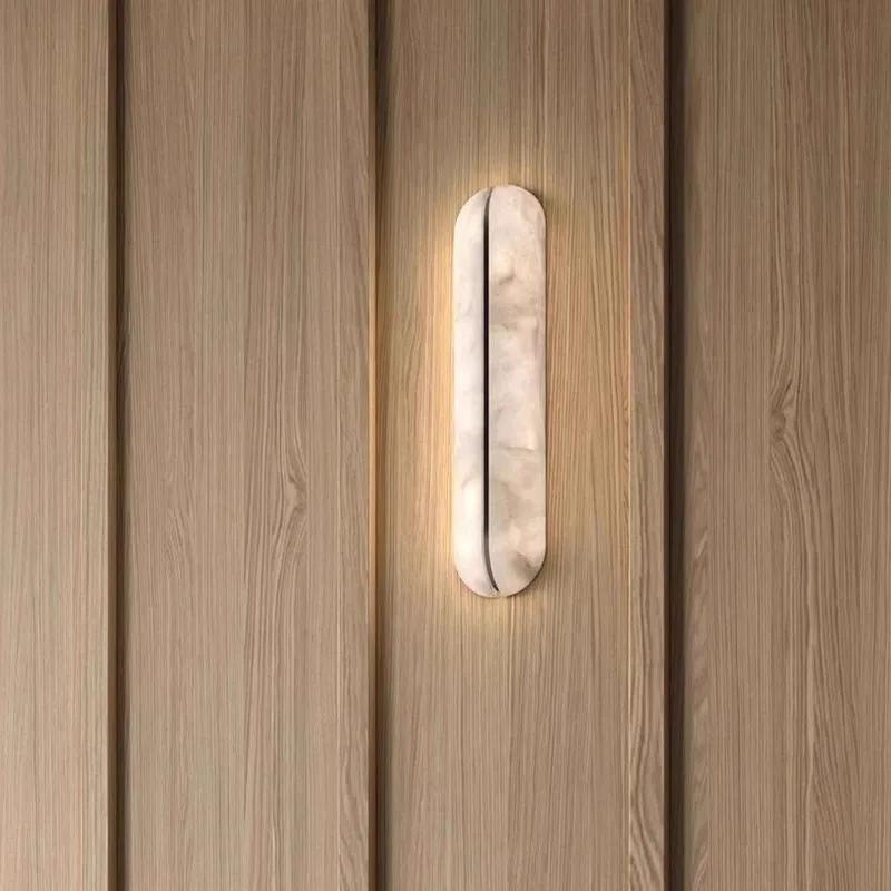 Natural Marble LED Wall Light New Style Black Copper Indoor Living Room Bedroom Hotel Shop Sconce Dropshipping