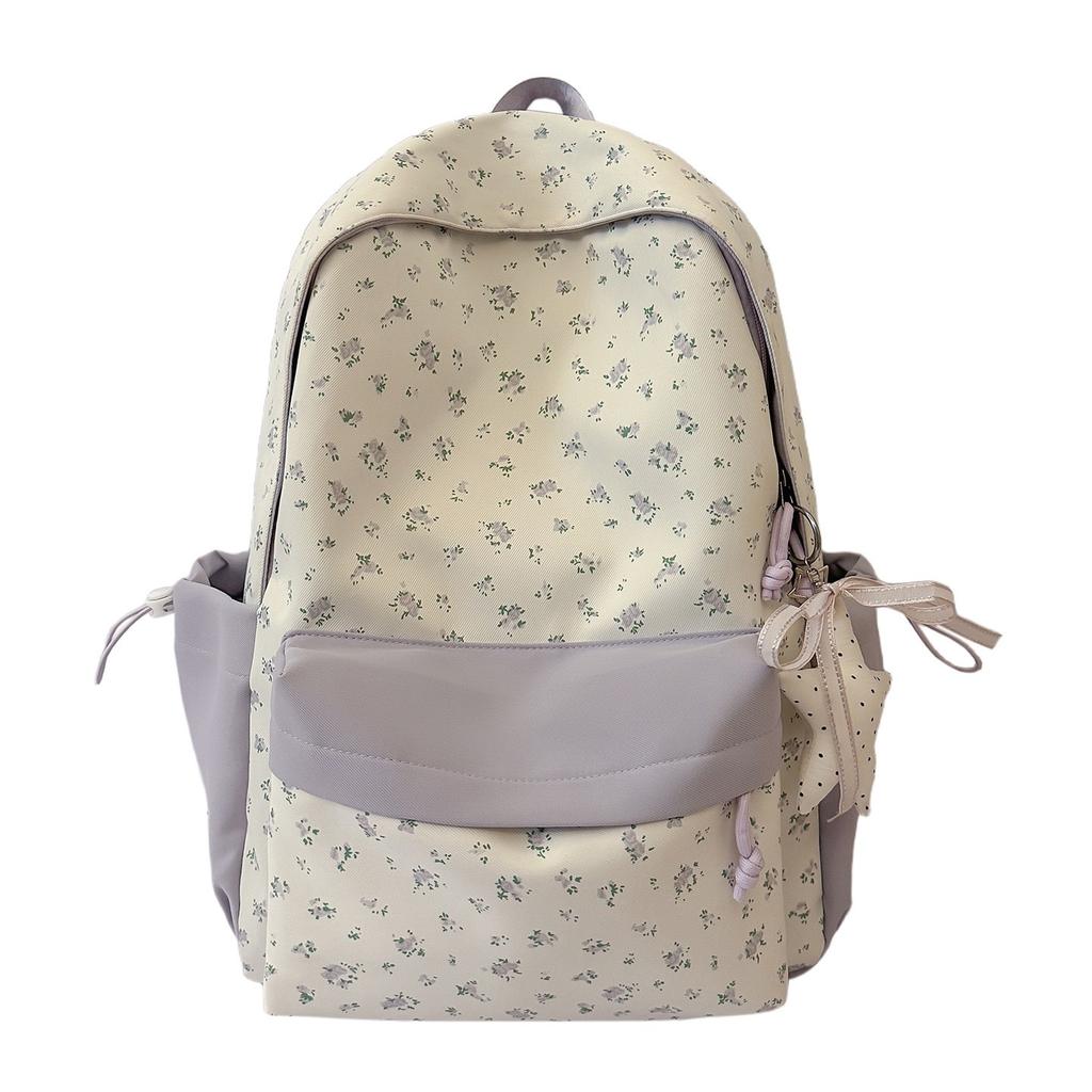 Schoolbag Korean Version Ins Sweet Floral Versatile Backpack Women's Fashion Lightweight Casual Versatile Large-capacity Student Schoolbag