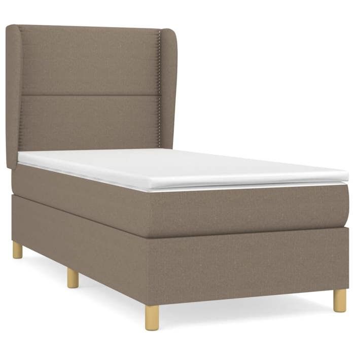 Maison Exclusive - Sommier à lattes de lit avec matelas Taupe 100x200 cm Tissu