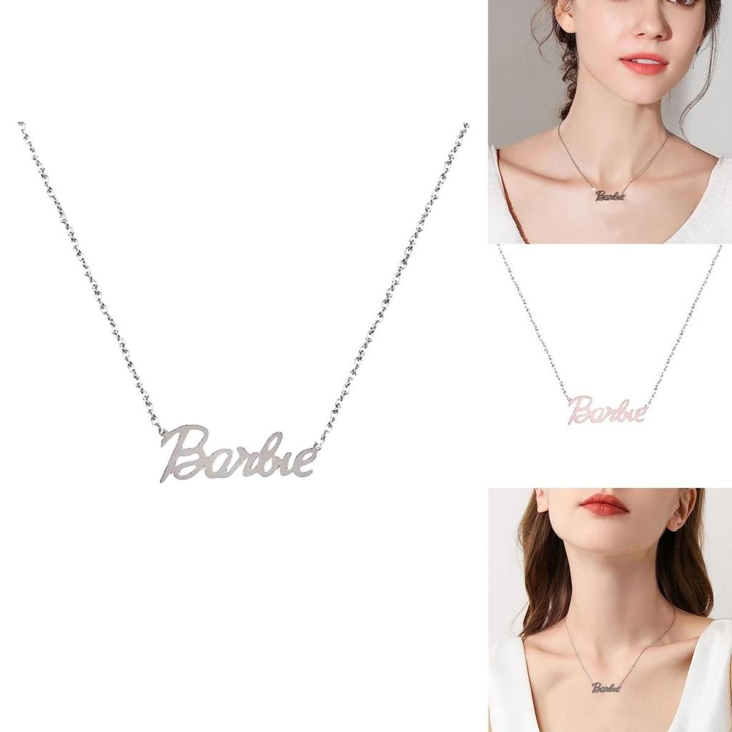 Barbie Alphabet Necklace Stylish And Sweet Stainless Steel Jewelry