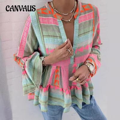 Women's New Autumn Slim Positioning Printing Long-sleeved Shirt