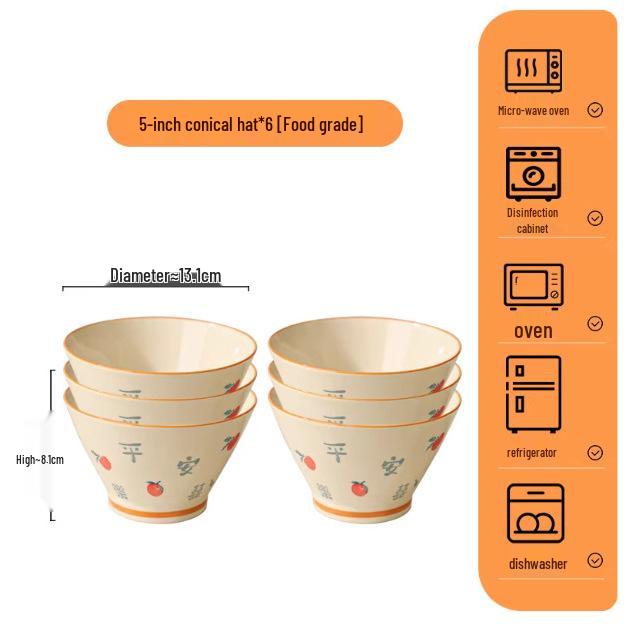 2026 Chinese Style Large Ceramic Rice Bowl - Elegant Home Use