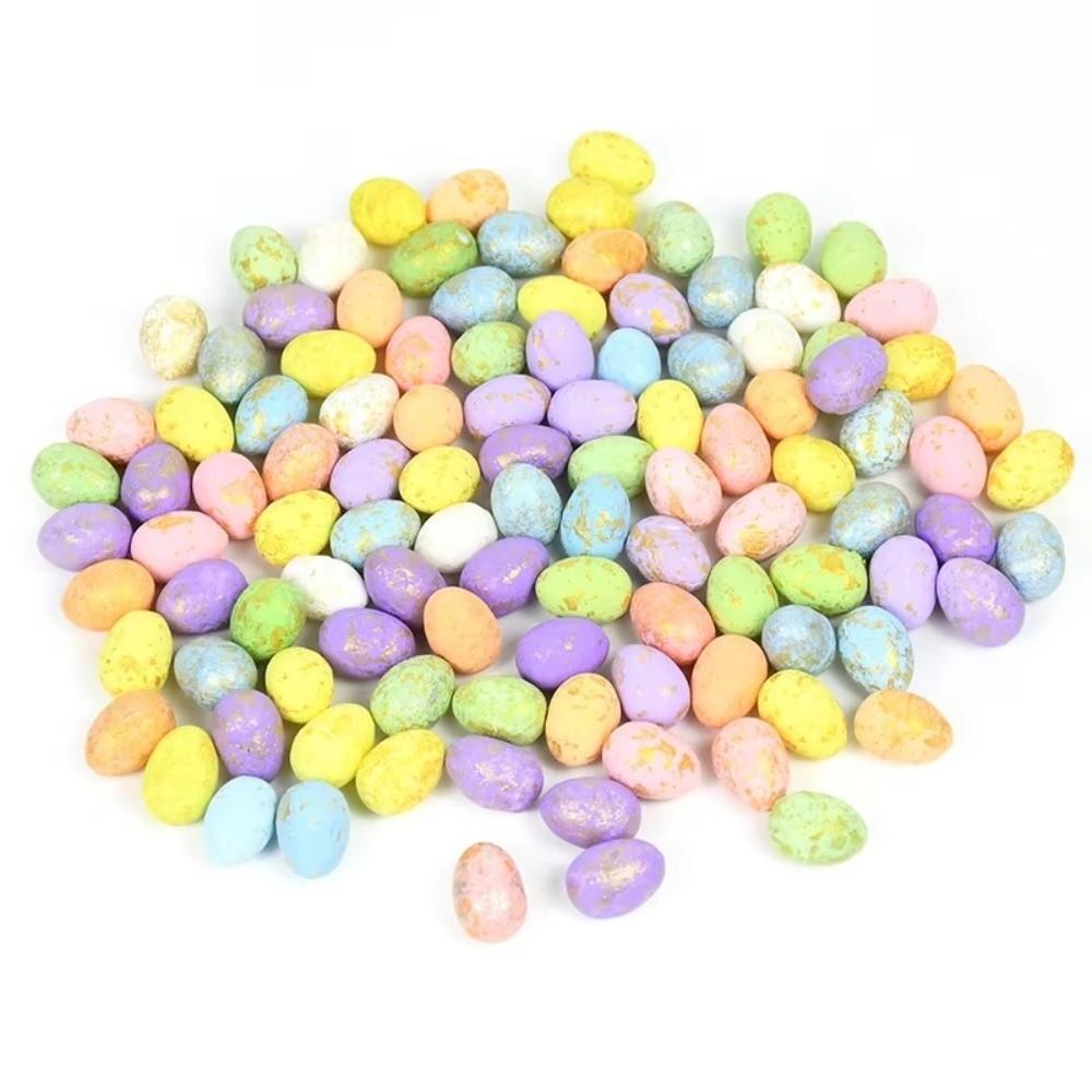 50/100Pcs Colorful Fake Foam Eggs Speckled Painted Bird Eggs  Easter Party Decorations