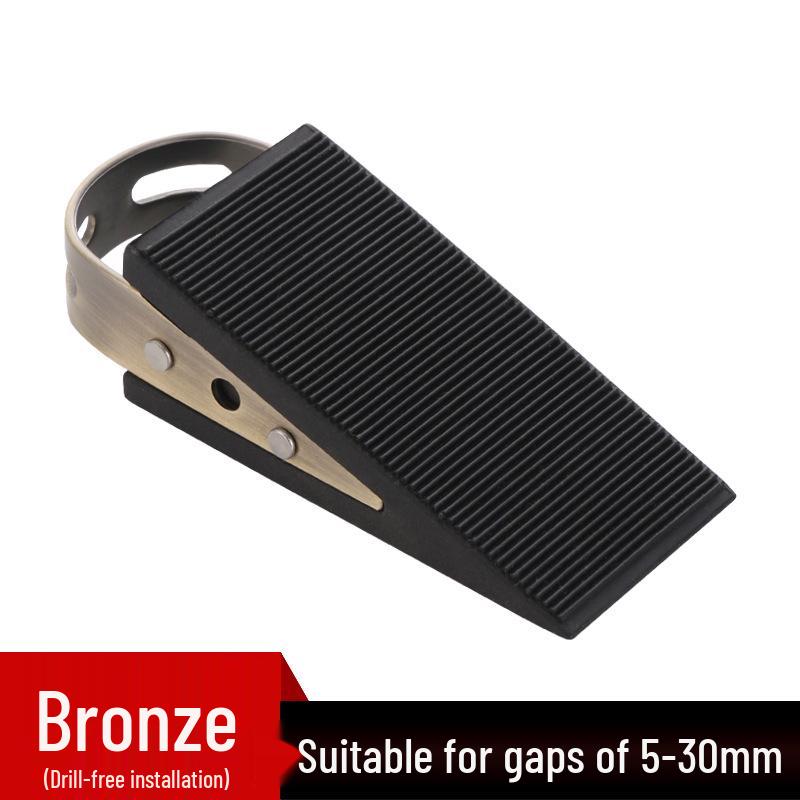 Windproof Stainless Steel Door Stopper: No-Drill Rubber Safety Blocker for Sliding Glass Doors, Anti-Collision Limiter.