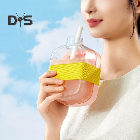 Water Bottle Ice Tray Press-to-Cold 2-in-1 Ice Cube Mold & Kettle Quick Ice Making Portable Bottle Easy Release Silicone Mold Touch-Free Freezer Cup