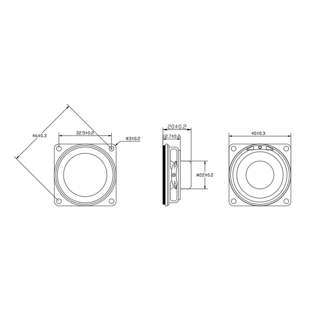 2pcs/lot 40mm Internal Magnetic Speaker Full Frequency Speaker 16 Core 4 Euro 5W Square Bluetooth Speaker