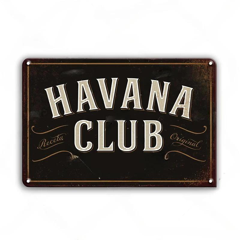 Vintage Trink-Rum Captain Morgan Blechschilder Poster Wanddeko Retro Metallschild Havana Club Bacardi Kraken Plakette Bar Kitsch