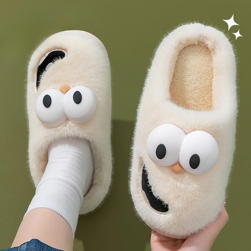 Wear New Anti-slip and Warm Indoor Plush Slippers Over Cotton Shoes