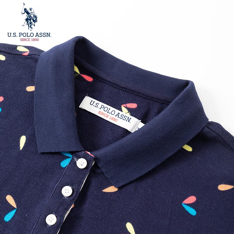 U.S. Polo Assn. Abito Midi Polo a Maniche Corte da Donna