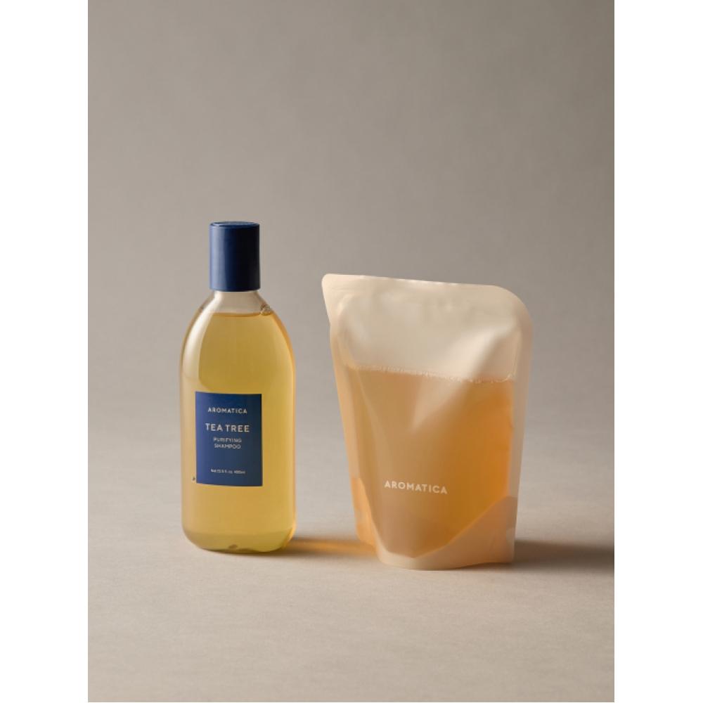 Aromatica Cooling Soothing Tea Tree Shampoo Main Item Refill Set 400ml+500ml NONE