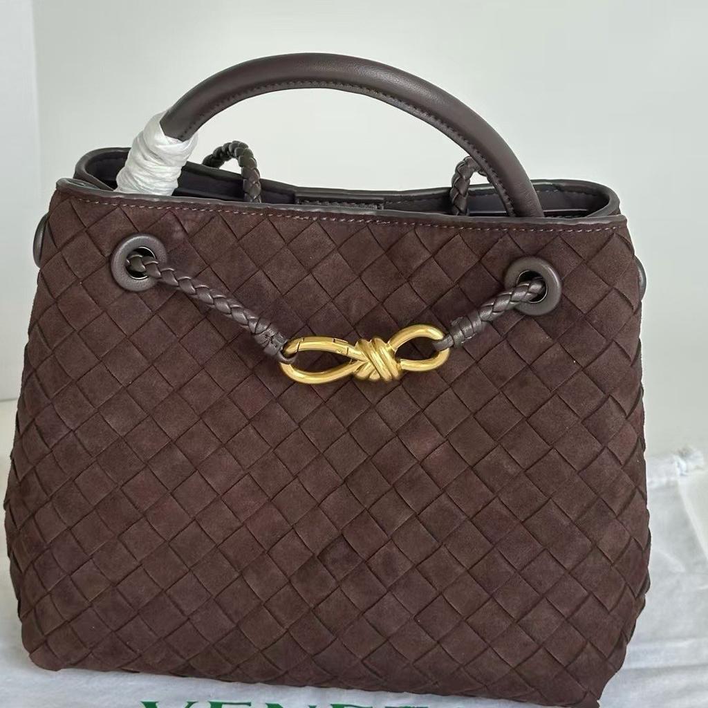 New women's bag frosted leather metal rope buckle leather woven niche simple large-capacity portable shoulder bag