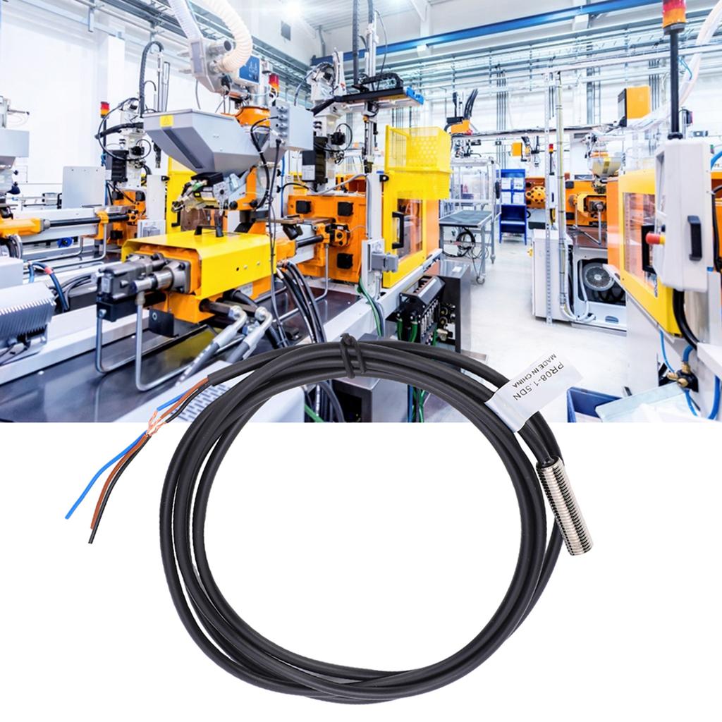 BERM Proximity Switch Waterproof 3‑Wire NPN NO Sensor PR08‑1.5DN DC12‑24V 50/60Hz