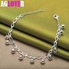 925 Sterling Silver Bead Ball Bell Chain Bracelet Jewelry
