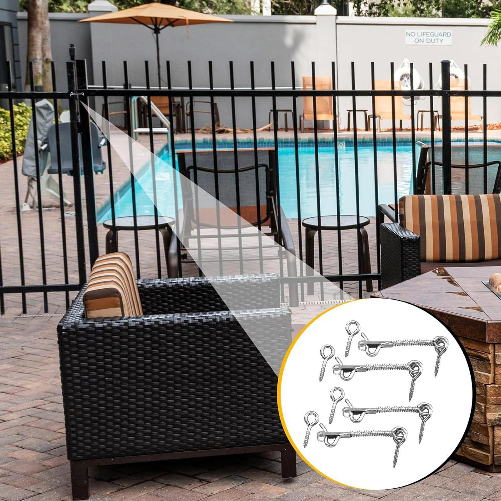 

4 шт. пружинная защелка с крючком и проушиной, защелка из нержавеющей стали для ворот для кемпингового прицепа, бассейна