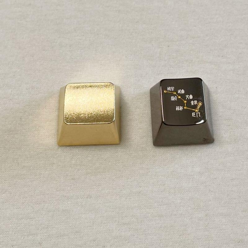 Elegant Zinc Alloy Keycap Matte Gold Finish For Mechanical Keyboards Enhances Typing