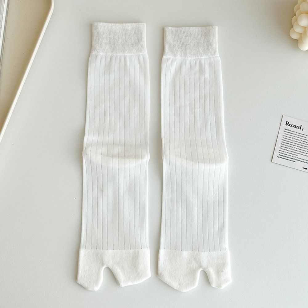 2 Paar Dünne Kniehohe Socken Streifen Mid-Calf Socken Mode JK Zehensocken Mädchen