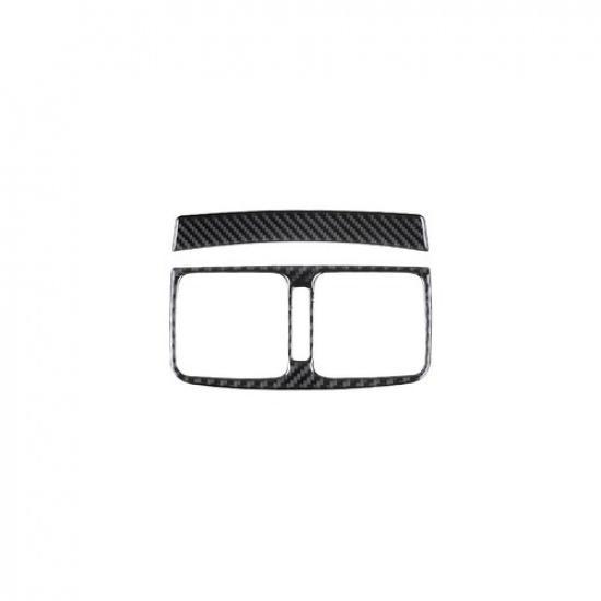 2pcs Carbon Fiber Car Rear Row Air Vent Outlet Cover Trim For Toyota Hilux 15-21