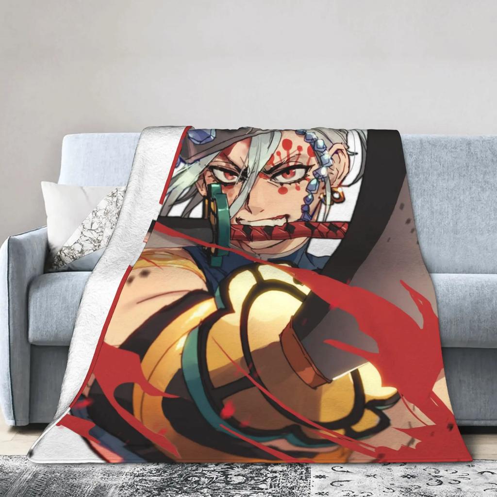Demon Slayer Anime Flannel Throw Blanket xcm for Home Bedspread