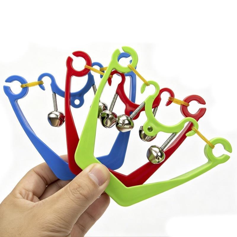 Outdoor Fishing Rod Bite Alarm Clips with Dual Loud Metal Bells Waterproof Plastic Material for Lake Freshwater Fishing