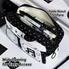 Cute  Ear Large Capacity Pencil Case Transparent Window Badge Photocard Storage Bag Multi Compartment Stationery Pouch