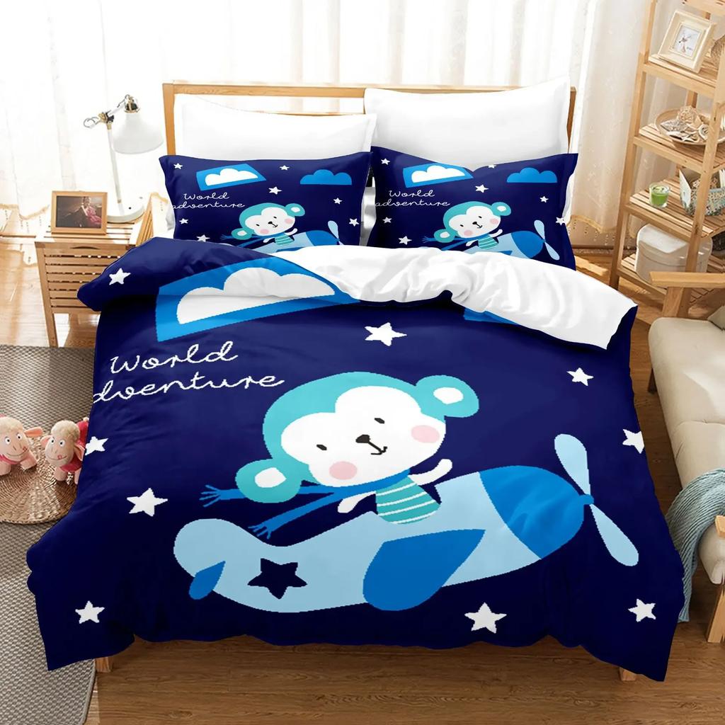 Set Letto Grizzy e i Lemming Ragazzi Ragazze Misura Singola Queen Copripiumino Federa Letto Bambini Adulti Moda Tessile per la Casa