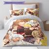Juego de Ropa de Cama con Estampado de Dibujos Animados Colcha Funda de Colcha Funda de Almohada Decoración del Hogar Regalo de Cumpleaños (1 * funda nórdica + 2 * fundas de almohada, sin núcleo)