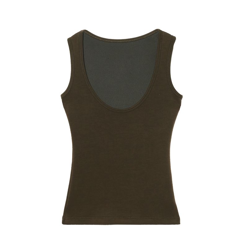 

Audwyn American Retro High Elastic Vest Bootcut Trousers Khaki Green Vest S