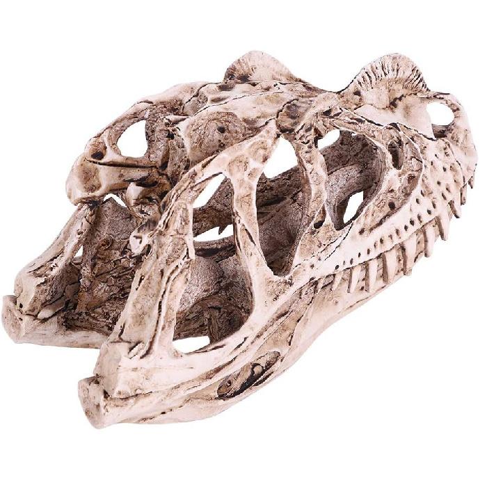GOTOTOP Dinosaur Skull Model, Dinosaur Skull Model Simulated Animal Skeleton Lifelike Teaching Skeleton Model for Home Office Aquarium Bar Party