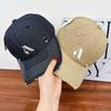 Vintage Embroidered Ripped Baseball Cap Men's and Women's Spring Wide-brimmed Peaked Cap Green Sun Hat