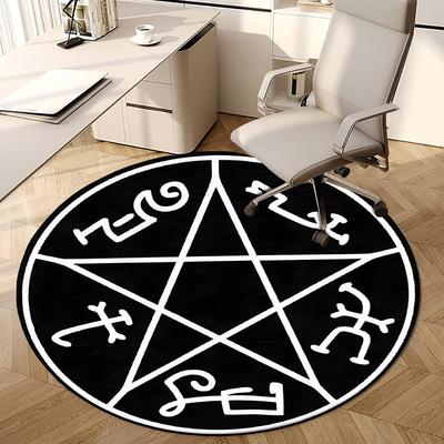 1pc Office Carpet Chair Mats Pentagram Symbol Perfect for Decorating Office Chairs, Living Rooms, Or Bedrooms