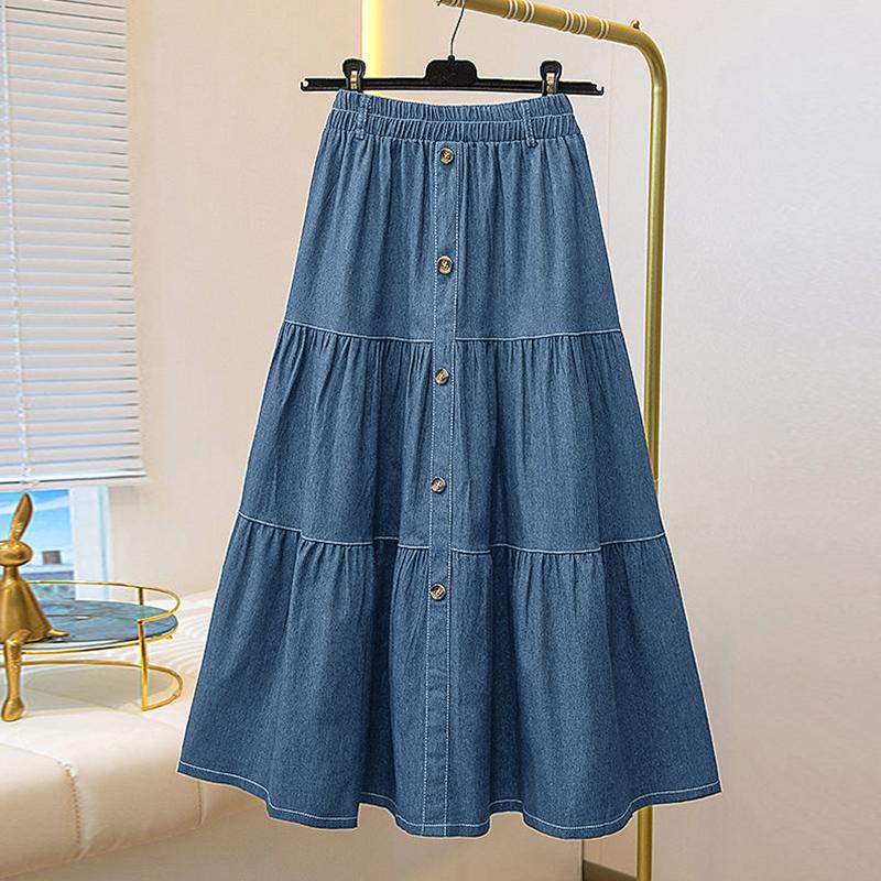 ZANZEA Women Casual Elastic Waist Loose Long Skirts