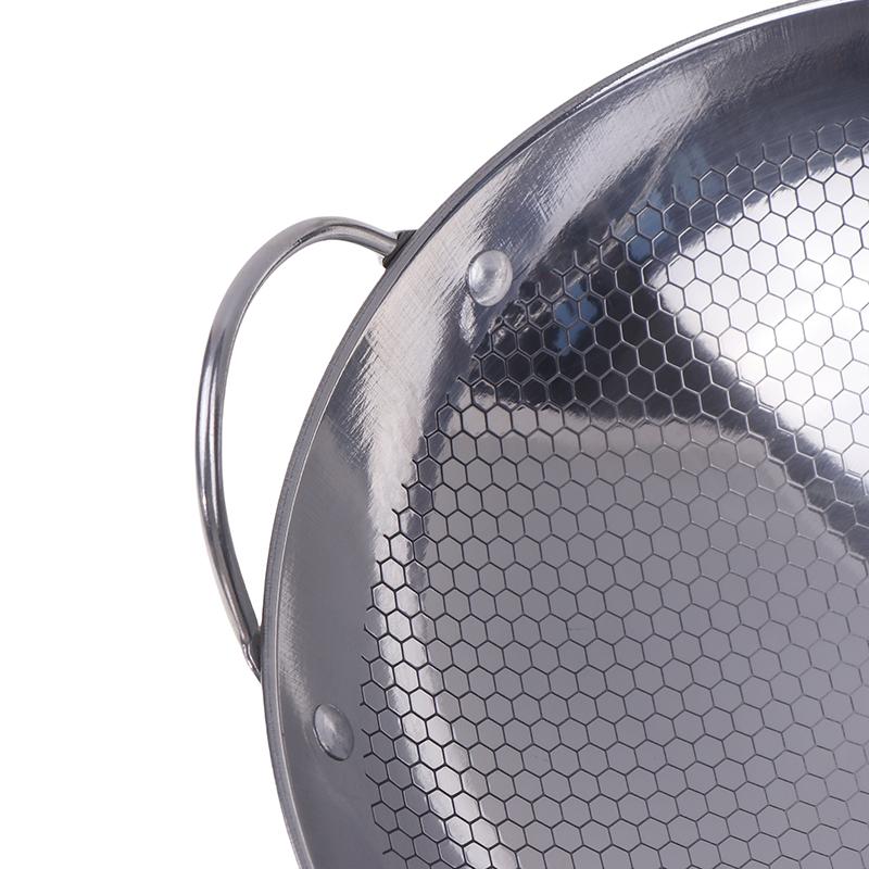 Stainless Steel Honeycomb Skillet Non-Stick With Handle Scratch-Resistant Cooking Dry Boiler Alcohol Stove Camping Cookware