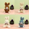 Cartoon Lovable Style Rabbit Plush Toy With Bow Tie Ideal For Backpacks And Keychains