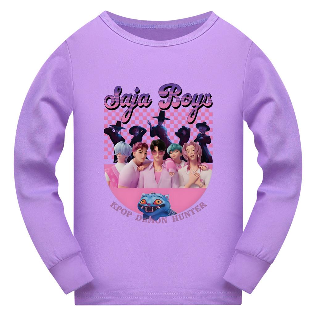 4911 Kid Boys Girls Sajaboys Casual Long Sleeves T-Shirt 110cm фиолетовый