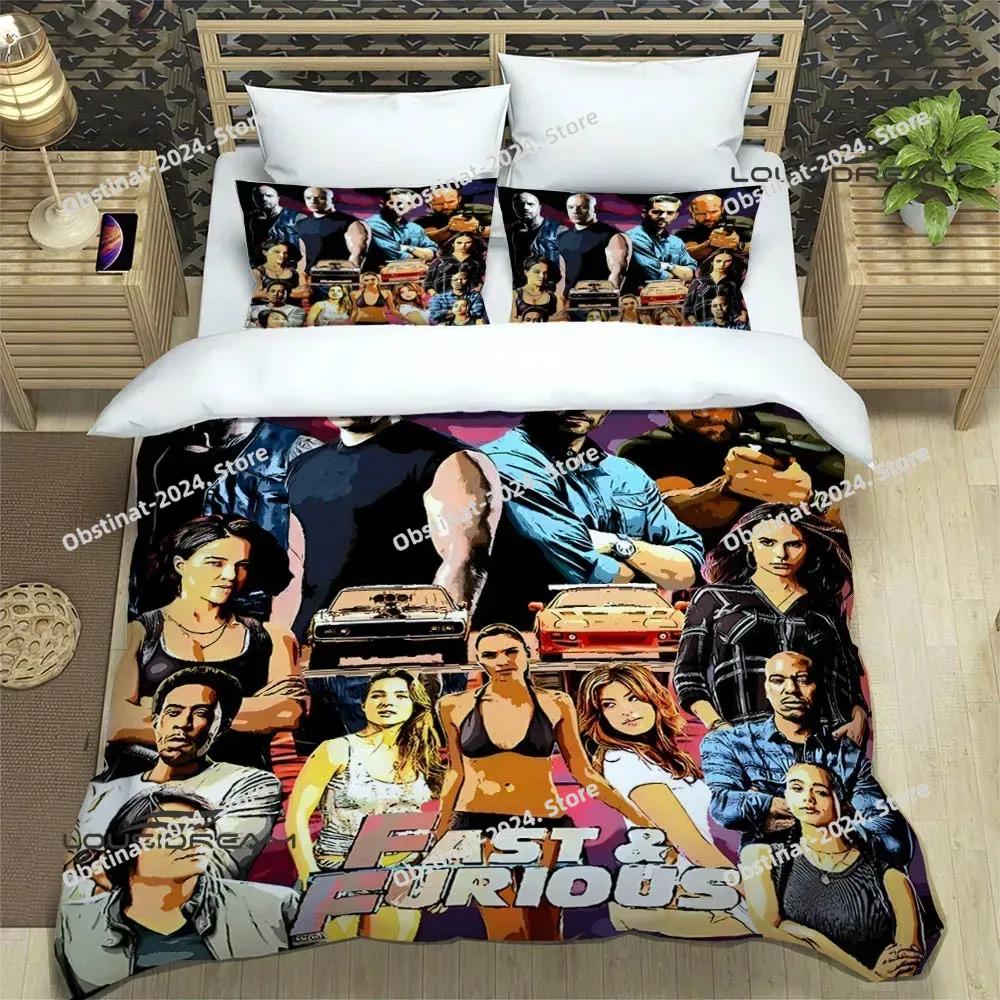 Set da letto stampato Fast & Furious set di biancheria da letto squisito set copripiumino copriletto set da letto lusso regalo di compleanno
