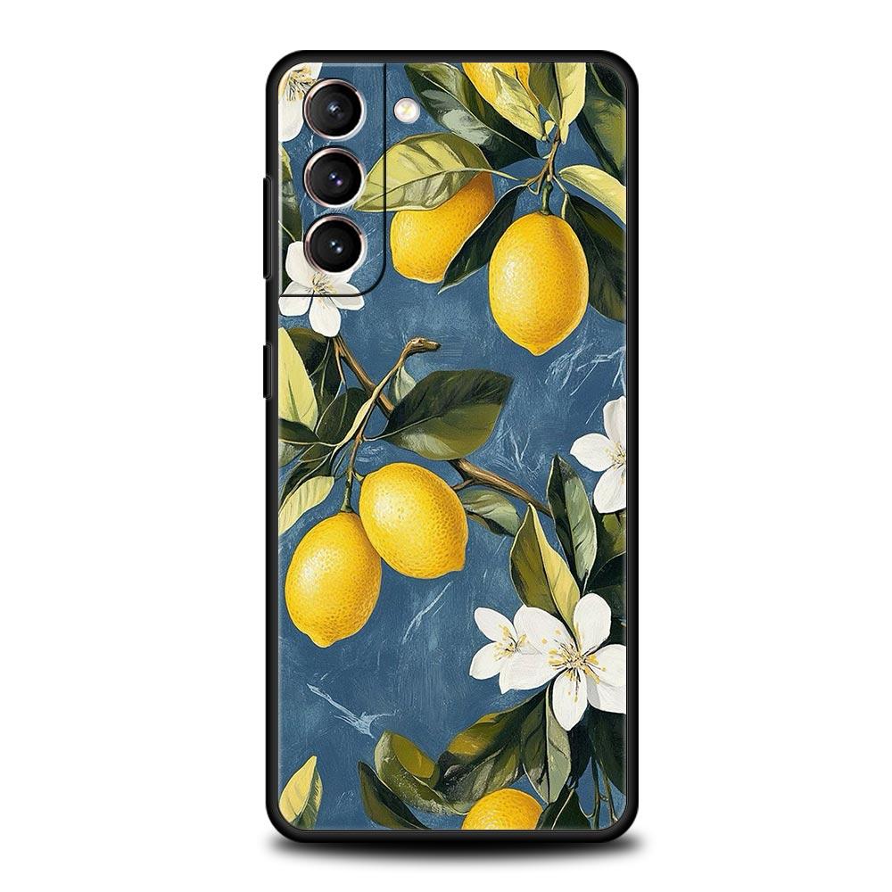 Summer Fruits Lemon Print Soft Phone Case For Samsung Galaxy S25 Edge S24 Plus S23 FE S22 S21 S20 Ultra 5G S10 Protect Cover