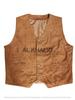 Tan Suede Men's Vest Coat Soft Handmade Fashion Formal Wear Genuine Leather Lambskin