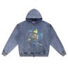 DTG Print Knitted Denim Zip-Up Hoodie Copy of LEONARDO Brother Print Zipper Hoodies  