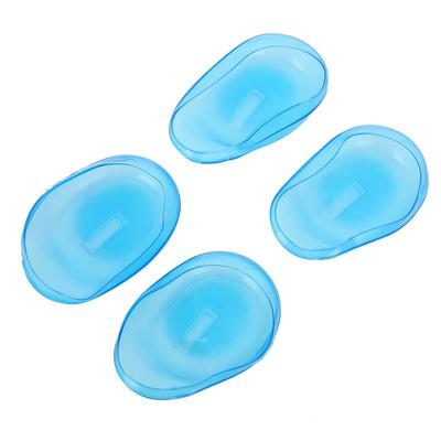 2 pares/4 peças azul transparente cor silicone capa de ouvido tintura de cabelo escudo protetor