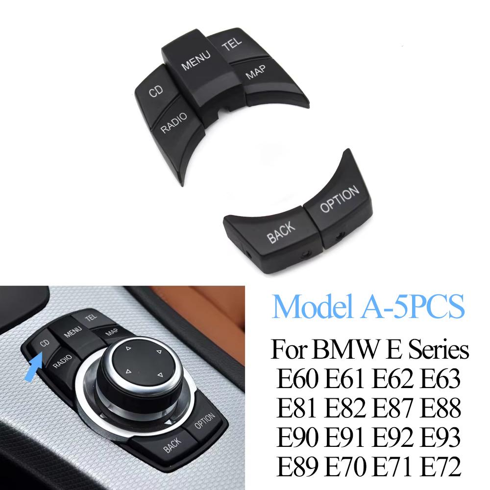 Car Console Multimedia Control Knob Button Cover For BMW 1 3 5 X1 X5 X6 Series E87 E90 E91 E92 E60 E84 E70 E71 E72 65829240956